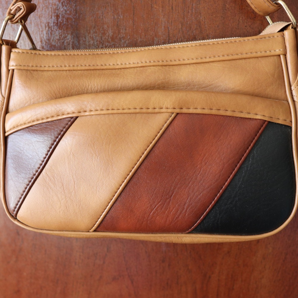 Brown Patchwork Leather Adjustable Shoulder Bag H… - image 5